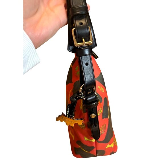 Dooney & Bourke Scottie Dog Bucket Bag Red Black Leather Handbag Plaid Lined - Picture 6 of 12